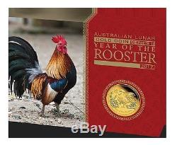 2017 $100 Australian Lunar Year of the Rooster 1 oz Gold Proof Coin Perth Mint