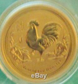 2017 $15 Australian Gold 1/10 oz. 9999 Gold Year of the RoosterLow Mintage16,253