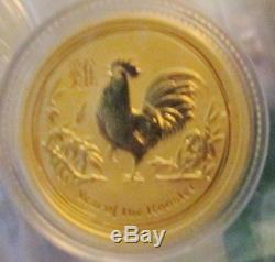 2017 $15 Australian Gold 1/10 oz. 9999 Gold Year of the RoosterLow Mintage16,253