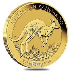 2017 1/10 oz Australian Gold Kangaroo Perth Mint Coin. 9999 Fine BU In Cap