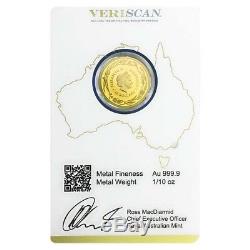 2017 1/10 oz Gold Kangaroo Coin Royal Australian Mint Veriscan. 9999 Fine In