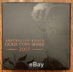 2017 1/10 oz Proof Australian Gold Koala Coin- New In Box & COA