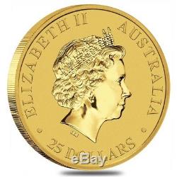 2017 1/4 oz Australian Gold Kangaroo Perth Mint Coin. 9999 Fine BU In Cap