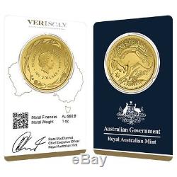 2017 1 oz Gold Kangaroo Coin Royal Australian Mint Veriscan. 9999 Fine In