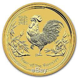 2017 1 oz Gold Lunar Year of the Rooster Perth Mint BU SKU #102651