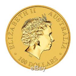 2017 1oz Australian Gold Kangaroo $100 Coin. 9999 Fine BU