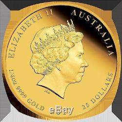 2017 $25 Australian Lunar Year of the Rooster 1/4 oz Gold Proof Coin Perth Mint