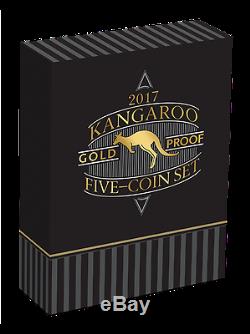 2017 AUSTRALIAN KANGAROO GOLD PROOF FIVE-COIN SET Stunning