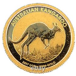 2017 Australia 1/10 oz. 9999 Gold Kangaroo BU SEE MACRO PICS