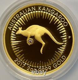 2017 Australia 2 oz gold Kangaroo Pink Diamond NGC PF70 UCAM (BOX/COA)