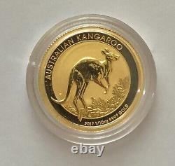 2017 Australia Kangaroo 1/10 oz Gold Coin In Mint Issued Capsule