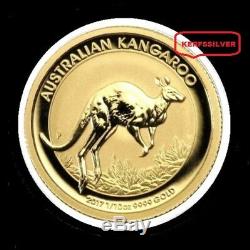 2017 Australian Kangaroo 1/10 Oz. 9999 Pure Fine Gold Coin Air-tite Capsule