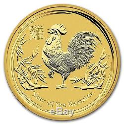 2017 Australian Lunar Series II Year Of The Rooster 1/10 Ounce Gold Bullion Coin