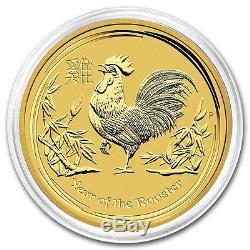 2017 Australian Lunar Series II Year Of The Rooster 2 oz. 9999 Gold Round Coin
