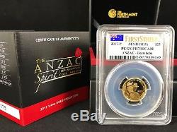 2017-P $25 Australia ANZAC Beersheba. 9999 Gold Proof Coin PCGS PR70DCAM FS