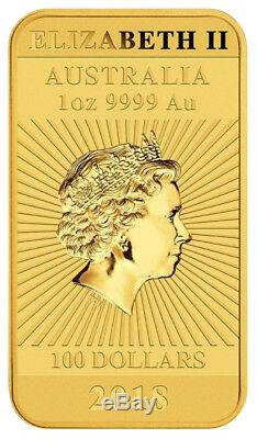 2018 $100 1oz Gold Australian Bullion Dragon Rectangular Coin (Bar). 9999