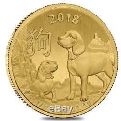 2018 1/10 oz Gold Lunar Year of the Dog Coin. 9999 Fine BU Royal Australian Mint