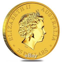 2018 1/4 oz Australian Gold Kangaroo Perth Mint Coin. 9999 Fine BU In Cap