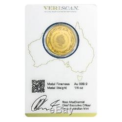 2018 1/4 oz Gold Kangaroo Coin Royal Australian Mint Veriscan. 9999 Fine In