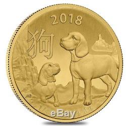 2018 1/4 oz Gold Lunar Year of the Dog Coin. 9999 Fine BU Royal Australian