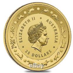 2018 1/4 oz Gold Lunar Year of the Dog Coin. 9999 Fine BU Royal Australian