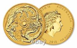 2018 1 oz Australian Dragon and Phoenix Gold Coin (BU)