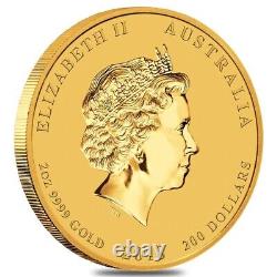 2018 2 oz Gold Lunar Year of The Dog BU Australia Perth Mint In Cap