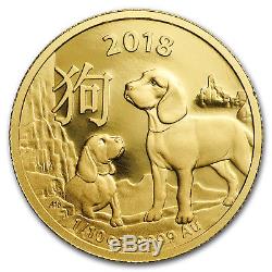 2018 Australia 1/10 oz Gold Lunar Year of the Dog BU (RAM) SKU#158947