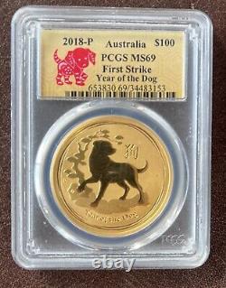 2018 Australia Lunar Series 2 Year of The Dog 1 oz Gold Coin