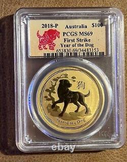 2018 Australia Lunar Series 2 Year of The Dog 1 oz Gold Coin