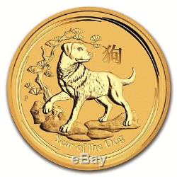 2018 Australian Lunar Series II Year Of The Dog 1/10 Ounce. 9999 Gold Coin