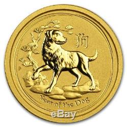 2018 Australian Lunar Series II Year Of The Dog 1/20 oz Gold Capsuled BU Coin