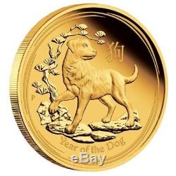2018 Australian Lunar Year of the dog 1/10 oz Gold Proof $15 Coin Australia