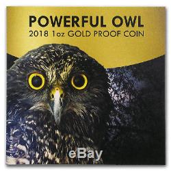 2018 Niue 1 oz Proof Gold Powerful Owl Endanged & Extinct SKU#169630