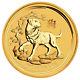 2018-p Australia Year Of Dog 1/10 Oz Gold Lunar (s2) $15 Coin Gem Bu Sku49080