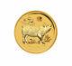 2019 $15 1/10oz Gold Australian Year Of The Pig. 9999 Bu