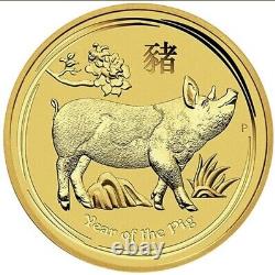 2019 Australia 1 oz Gold Coin Lunar Series Year of the Pig Perth Mint $100