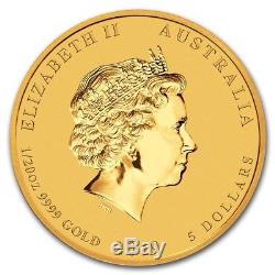 2019 Australian Lunar Series II Year Of The Pig 1/20 oz Gold BU Capsuled Coin