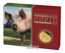 2019 Australian Lunar Year of the Pig 1/4 oz Gold Proof $25 Coin Australia