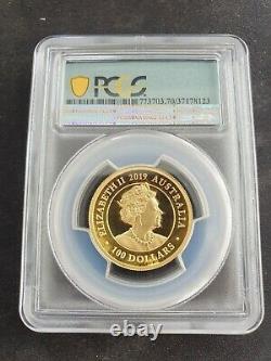 2019 Australian Swan 1oz Gold Proof High Relief Coin PR-70 PCGS (FS, Swan Label)