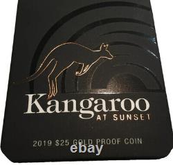 2019 Kangaroo at Sunset $25 1/5oz Gold Proof Coin- RAM RARE Ballot Coin #665