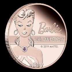 2019 Tuvalu 2 oz Rose Gold 60th Anniversary Barbie Proof SKU#188264