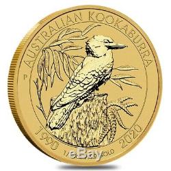 2020 1/10 oz Gold Australian Kookaburra 30th Anniv Perth Mint BU In Cap