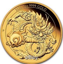 2020 Australia 1 oz Gold Dragon PF-70 PCGS (FS) #2 In Series! Rare 188 Mintage