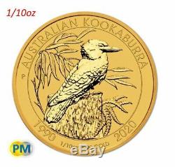 2020 Australian Kookaburra 30th Anniversary 1/10oz Gold Bullion Coin