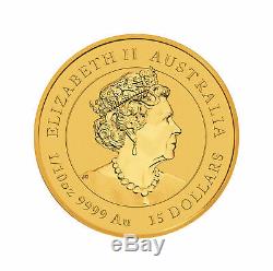 2020-P $15 1/10oz Australian Gold Year of the Mouse Lunar Series III