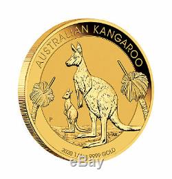 2020-P $25 1/4oz Australian Gold Kangaroo. 9999 Fine BU Perth Mint