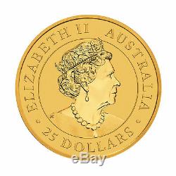 2020-P $25 1/4oz Australian Gold Kangaroo. 9999 Fine BU Perth Mint