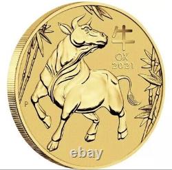 2021 1/10 oz Gold Year of the Ox Australian Coin BU