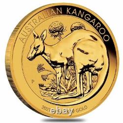 2021 1/2 oz Australian Gold Kangaroo Perth Mint Coin. 9999 Fine BU In Cap